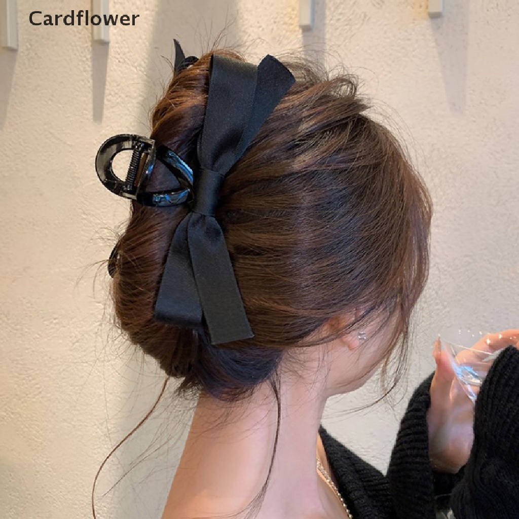 &lt; Cardflower &gt; Kẹp Tóc Cá Mập Đen Cỡ Lớn Bằng Nhung Phong Cách retro Hàn Quốc Ngọt Ngào Dành Cho Bạn Gái
