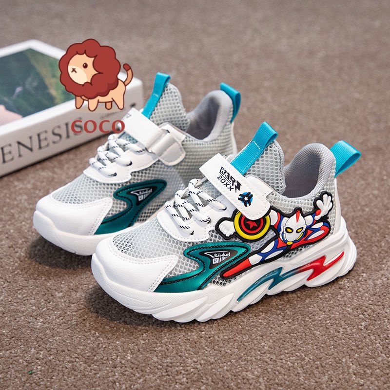 Giày Thể Thao Phối Lưới Thoáng Khí Thời Trang Xuân Hè 2023 Phong Cách Mới Cho Bé Trai