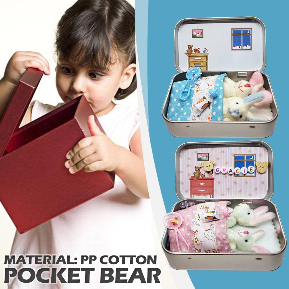 Hộp Đồ Chơi Nhồi Bông Mini Hình Chú Gấu Dễ Thương R1F0