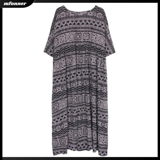 Đầm Midi Chữ A Tay Ngắn Dáng Rộng In Họa Tiết Phong Cách Bohemian Cổ Điển Thời Trang Mùa Hè Cho Nữ