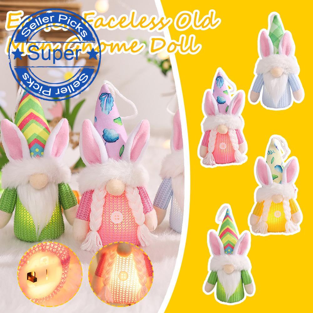 Búp Bê Hình Ông Già Tai Thỏ Có Đèn Trang Trí Lễ Phục Sinh X9X7