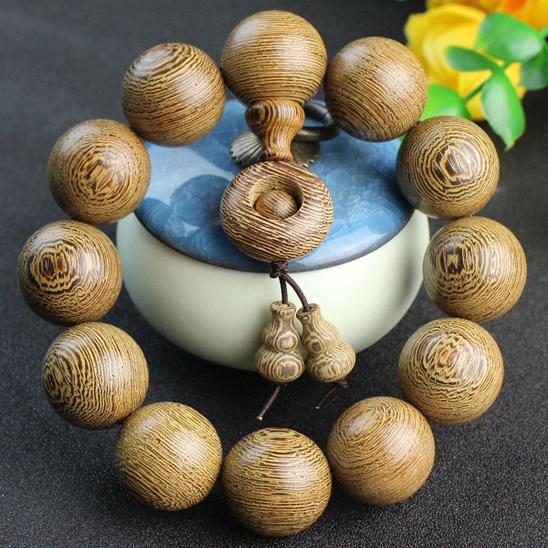 Vòng Tay Chuỗi Hạt Gỗ Đàn Hương Màu Vàng Thời Trang Cho Cặp Đôi