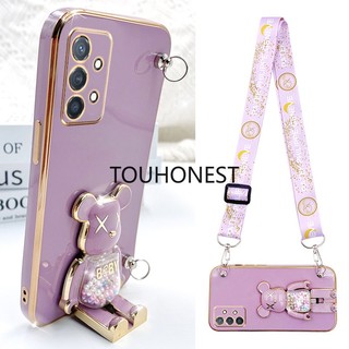 Ốp Điện Thoại Samsung Galaxy A32 Case Samsung A52 Ốp Lưng Samsung A52S Ốp Lưng Samsung A13 Ốp Lưng Samsung A23 Case Samsung A53 Case Samsung A73 Case Samsung A04S Case Silicone Anime Cute Kaws Bear Stand Cartoon Wrist Band Phone Case Cases Cover Casing TS
