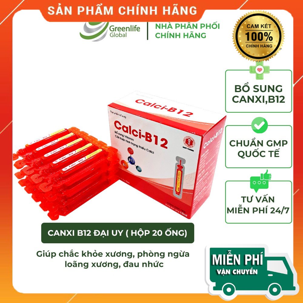 Canxi B12 Đại Uy (Hộp 20 ống)