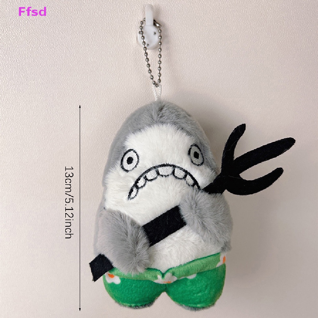 {Ffsd} Búp Bê Cá Mập Nhồi Bông Chạm Khắc Dễ Thương Vui Nhộn Dùng Để Trang Trí Túi Xách / Móc Khóa