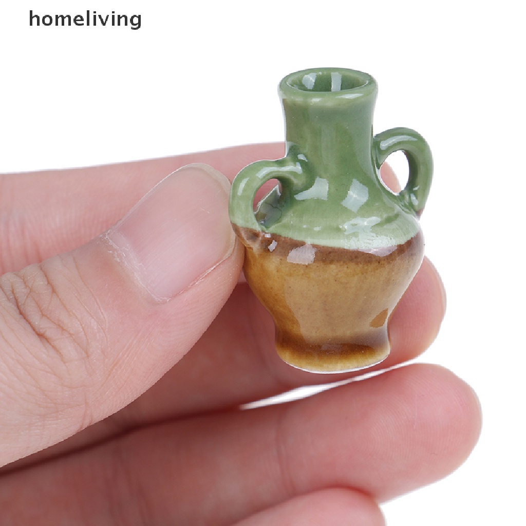 Set 2 Bình Hoa Gốm Mini Tỉ Lệ 1: 12 Trang Trí Nhà Búp Bê