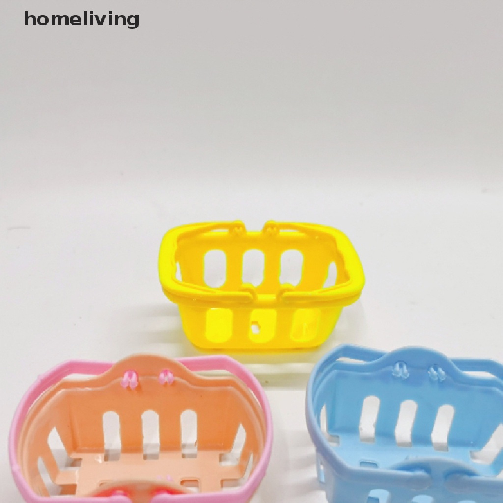 Set 2 Giỏ Nhựa Mini Đựng Trái Cây / Rau Củ / Đồ Dùng Nhà Búp Bê Tiện Lợi