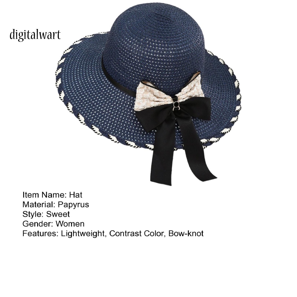 Kỹ Thuật Số| Nón Tai Bèo Che Nắng Thêu Hoa Màu Sắc Tương Phản Siêu Nhẹ Thời Trang Cho Nữ