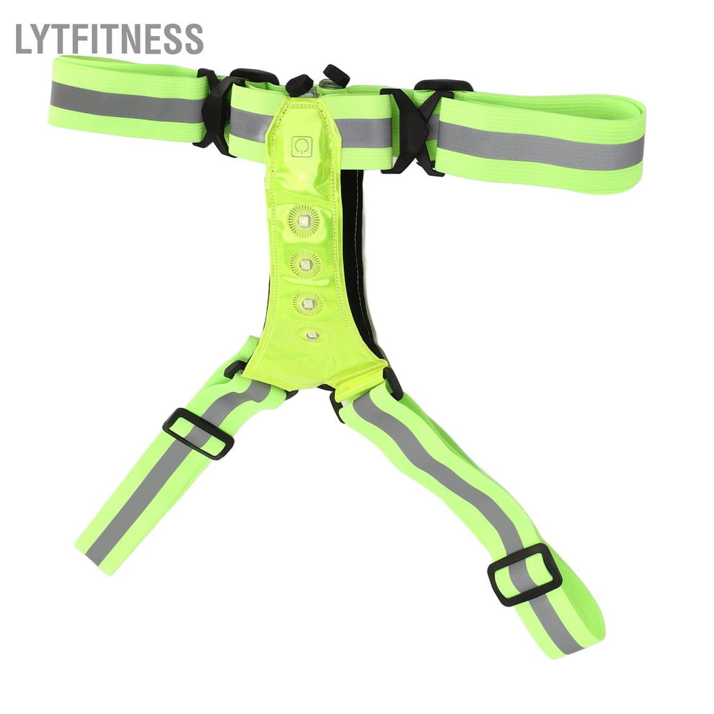 LYTFitness Áo phản quang LED có khả năng hiển thị cao  thoáng khí chống thấm nước thể sạc lại áo an toàn cho chạy bộ đi xe đạp thao ngoài trời