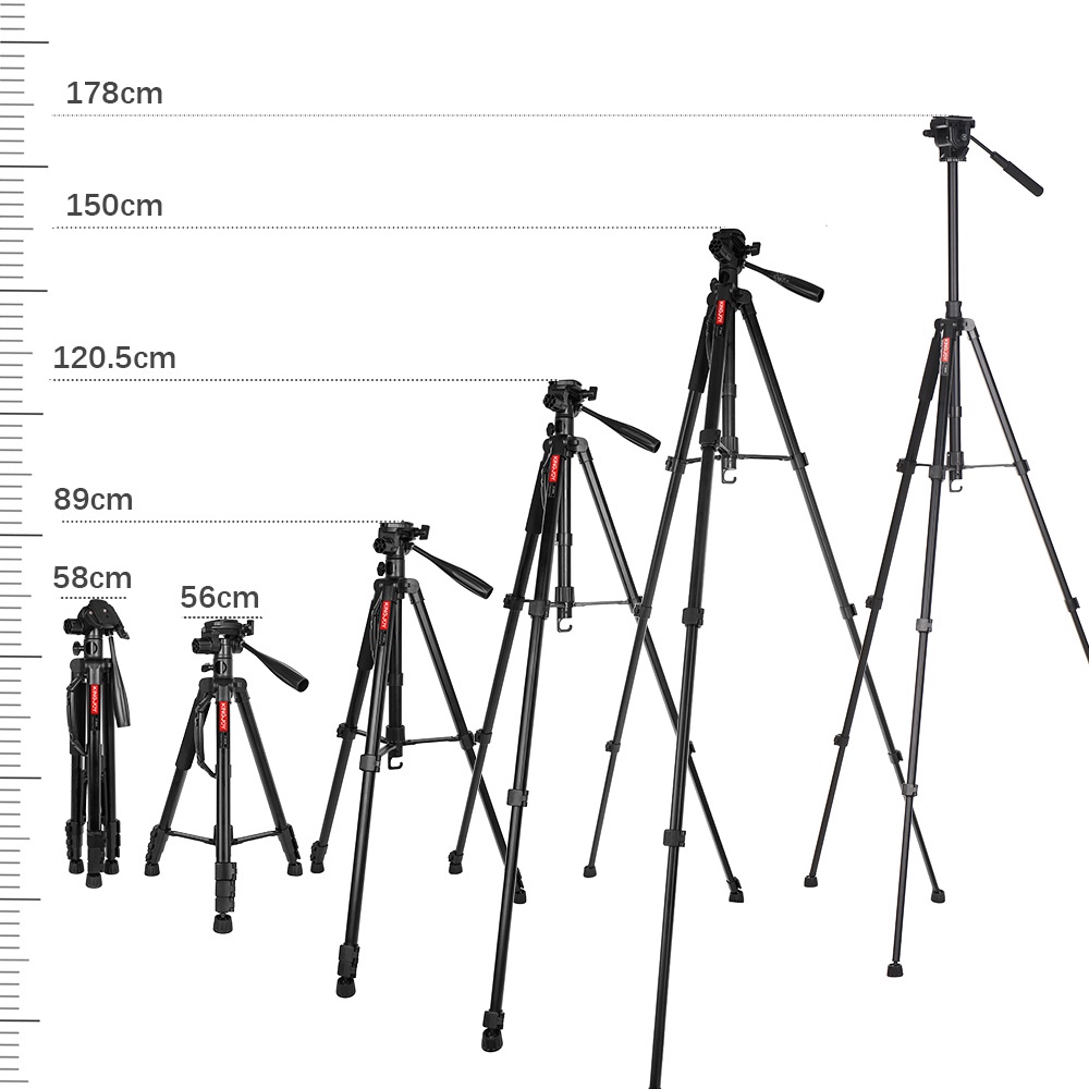 Gậy Ba Chân Tháo Rời Được KINGJOY VT-890H 178cm / 70inch Bằng Hợp Kim Nhôm Trọng Lượng Nhẹ Có Thể Tháo Rời Kèm Cột Bi Chịu Lực 5KG Kèm Túi Đựng Cho Came