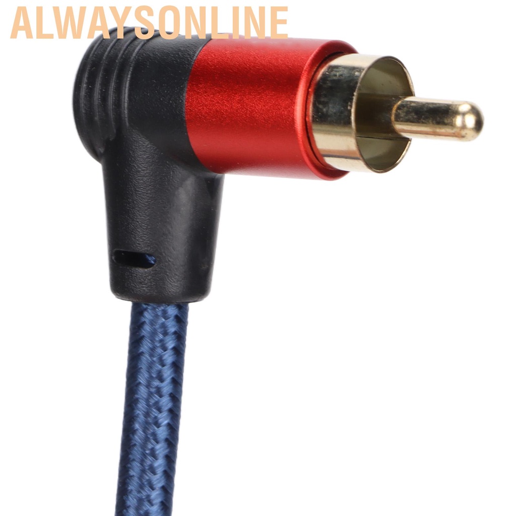 Alwaysonline Right Angle 3.5mm Male To 2RCA Cable Nylon + Aluminum Alloy Conne Kit