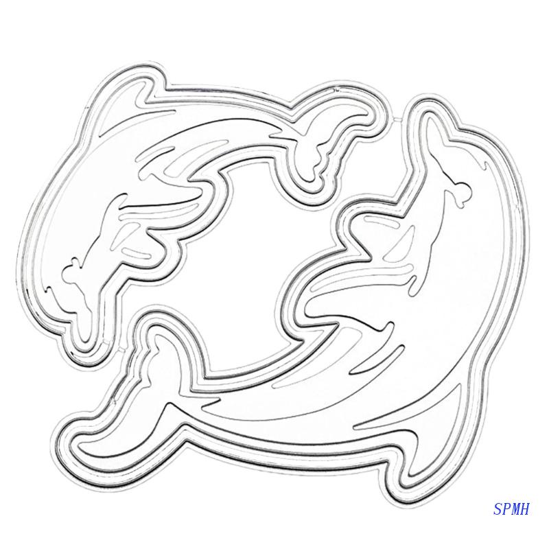 Khuôn Cắt Giấy Kim Loại Hình Cá Heo Xinh Xắn