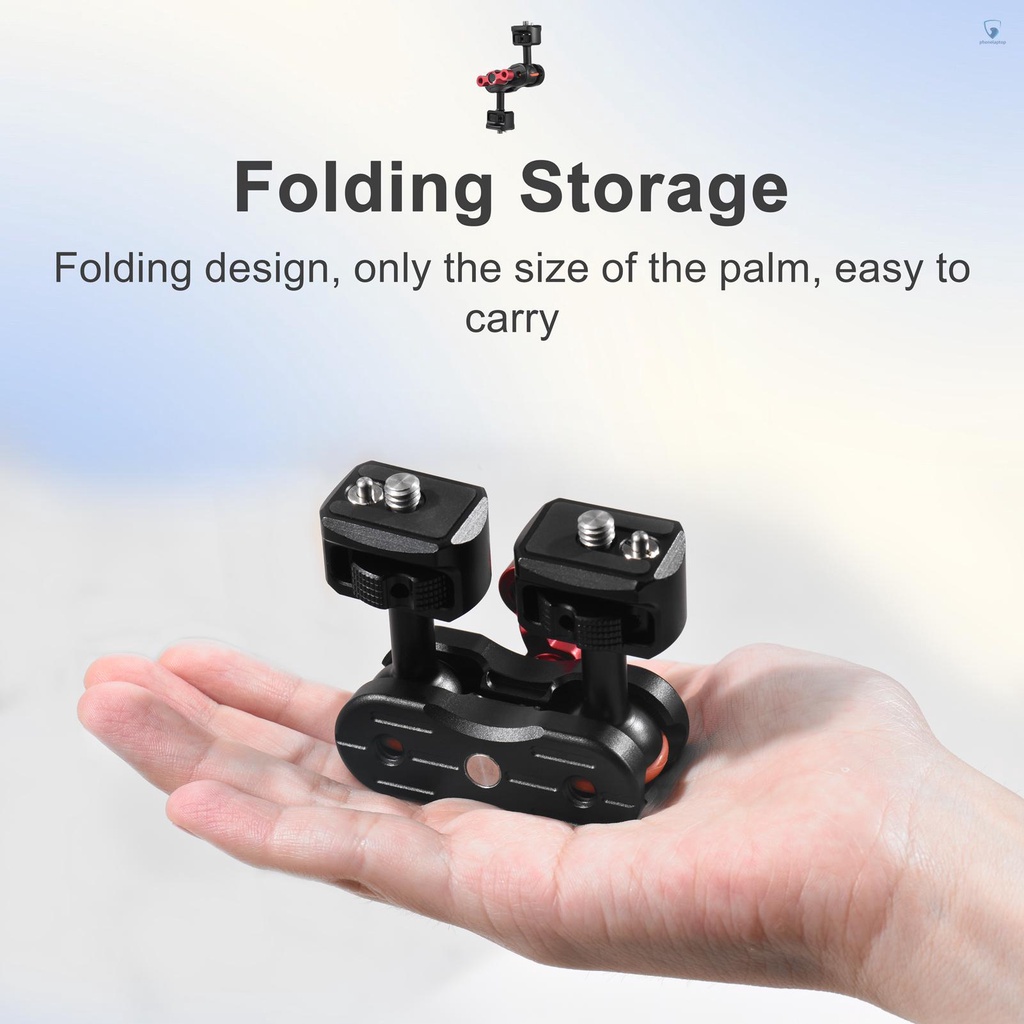 Cánh Tay Chuyển Đổi Linh Hoạt Bằng Hợp Kim Nhôm Với Hai Đầu Bi 1 / 4 Inch Xoay 360 Độ Linh Hoạt° Khung Đèn LED Xoay Được Cho Máy Ảnh
