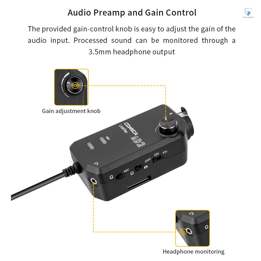 Bộ Khuếch Đại Âm Thanh Micro LinkFlex AD2 XLR / 6.35mm-3.5mm Chuyên Dụng Cho Điện Thoại / Máy Ảnh