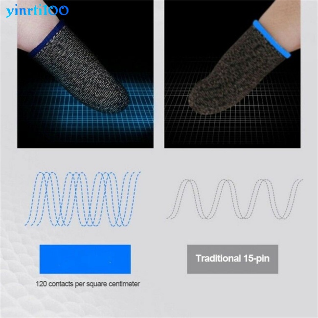 1 Cặp Ống Bọc Ngón Tay Chơi Game Yinrti 18-pin Bằng Sợi Đồng Siêu Mỏng Thoáng Khí