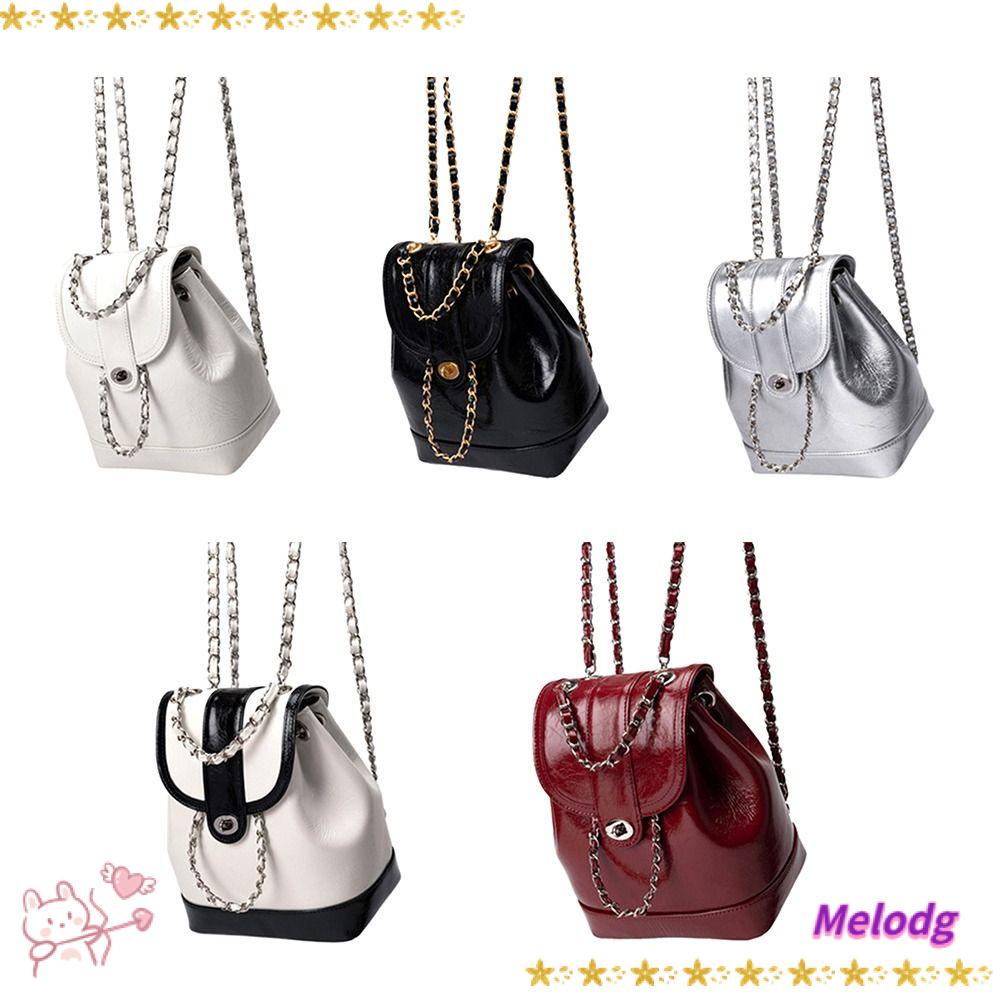 Balo Da Mini Phối Dây Xích Thời Trang Thu Đông