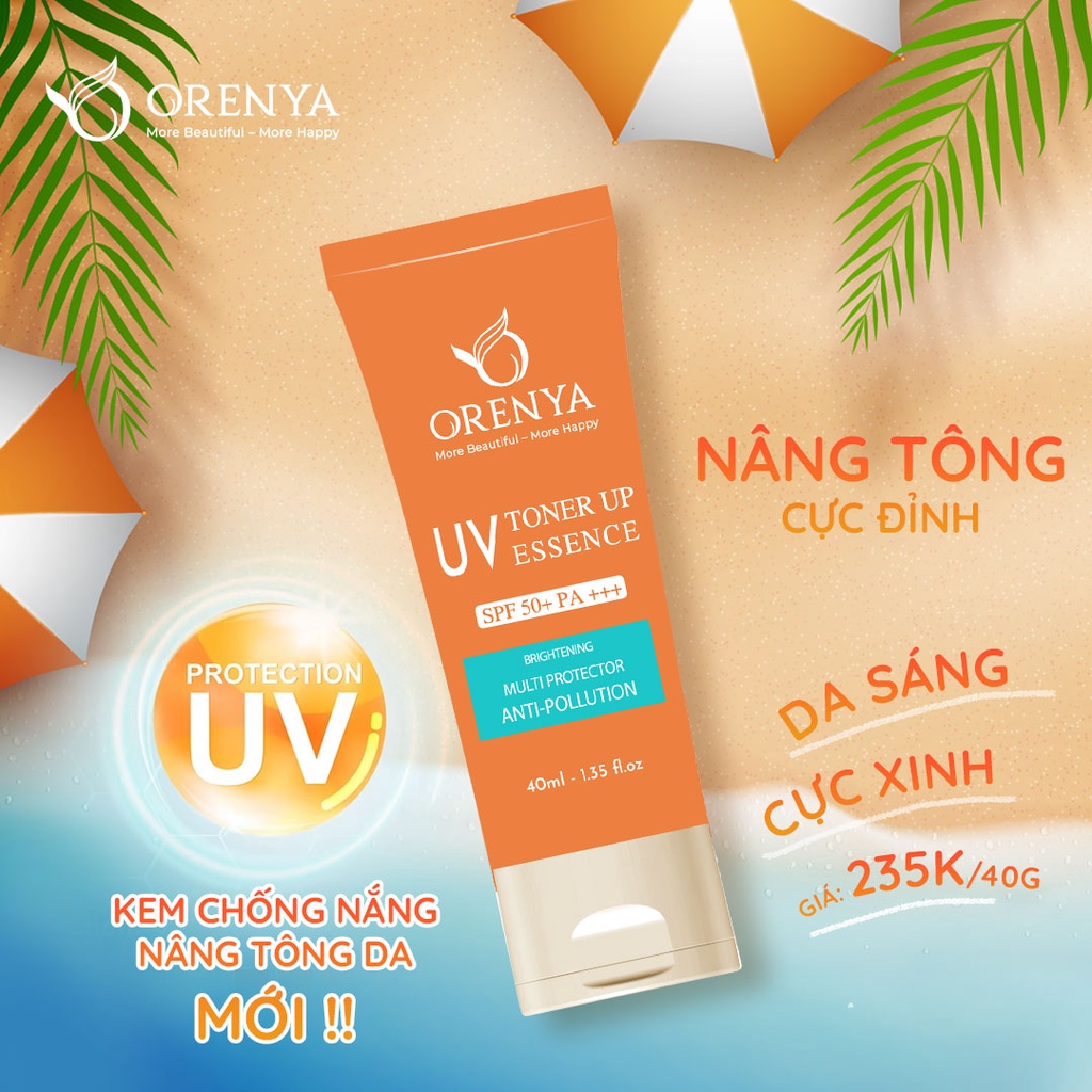 Kem chống nắng nâng tông da SPF 50 PA+++ Toner Up UV Essence ORENYA