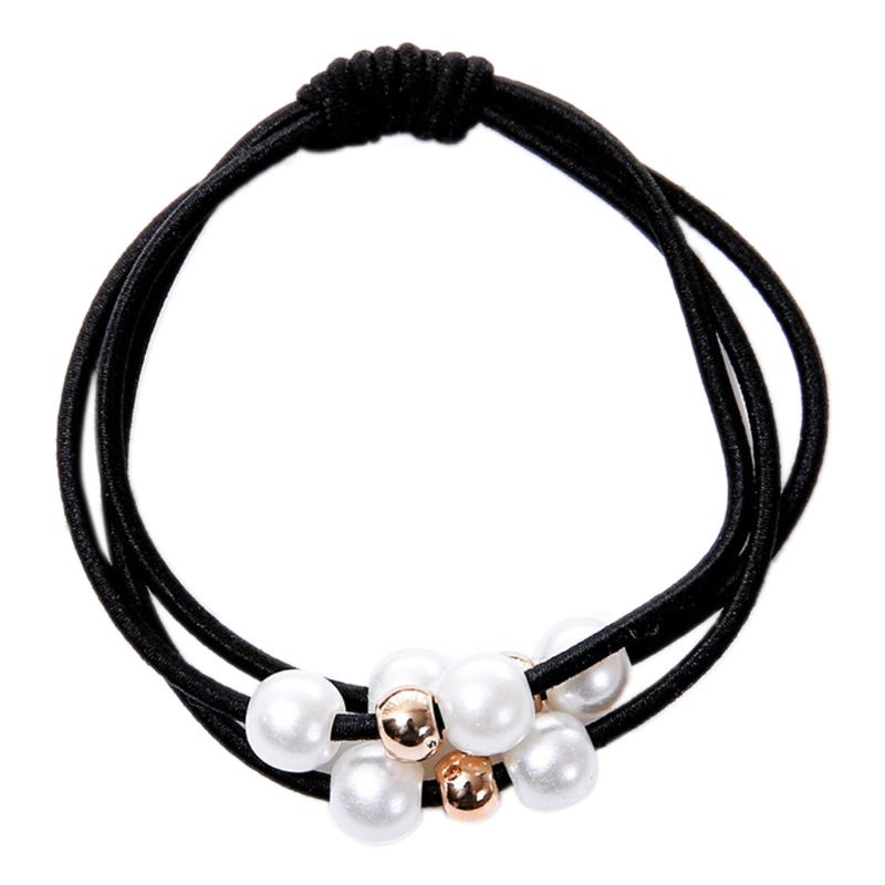 Dây Cột Tóc Co Giãn Đính Hạt Ngọc Trai Giả Thanh Lịch Cho Nữ