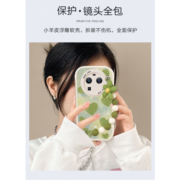 Ốp Điện Thoại Silicon Chống Rơi Hình Trái Tim Phối Dây Xích Thời Trang Cho Oppofindx6 Findx6pro