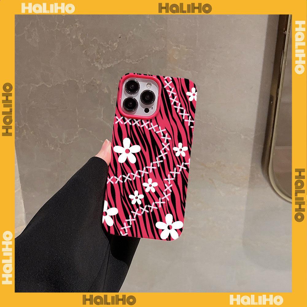 Case for iPhone 11 Soft TPU Glossy Rose Red Candy Case Stripe and Little Flower Camera Protection Shockproof For iPhone 14 13 12 11 Pro Max 7 8 Plus X XR