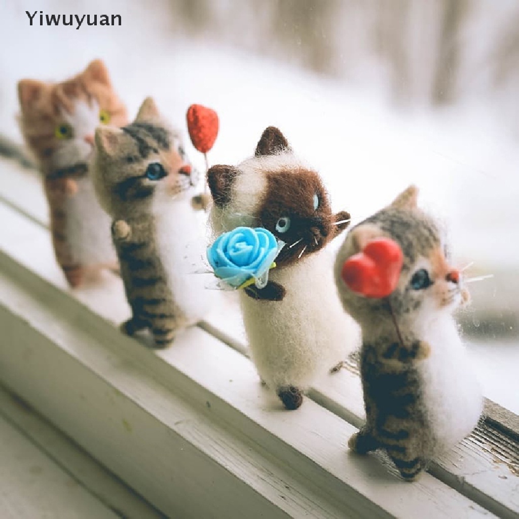 < Yiwuyuan > Đồ Chơi Mèo Nhồi Bông Bằng Vải Nỉ Thủ Công Dễ Thương Không Cần Hoàn Thiện