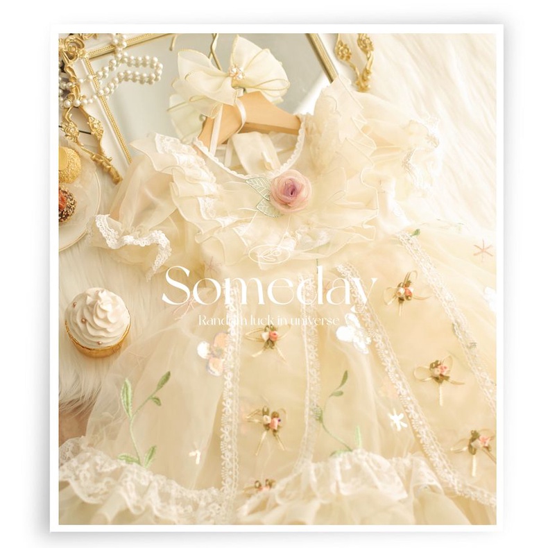 Đầm Công Chúa Lolita Tay Ngắn Thời Trang Mùa Hè 2023 Cho Bé Gái