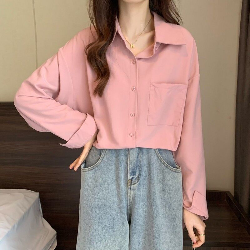 IELGY   Áo Sơ Mi chiffon Nhiều Lớp Màu Trơn Phong Cách Pháp Chất Lượng Cao Cho Nữ