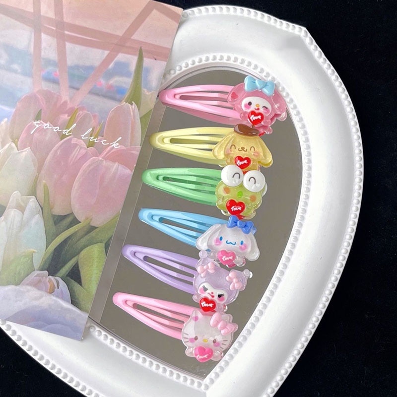 Kẹp Tóc Mái BB Hình Trái Tim Sanrio Trong Suốt Thời Trang Mới Năm 2023