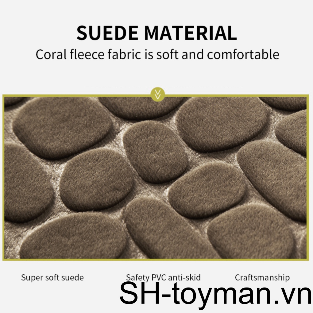 Bộ 2 Thảm Lót Sàn Nhà Tắm / Toilet Bằng Vải Lông Nhung Thấm Hút Nước Màu Xanh Đậm