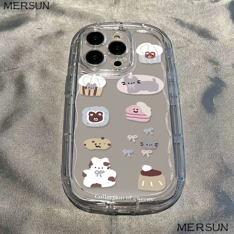 ✅Ốp Điện Thoại Mềm Trong Suốt Họa Tiết Bánh Kem / Mèo Hoạt Hình Cho Apple xsxr8p13iPhone14 117 promax / 12 / 6NM3