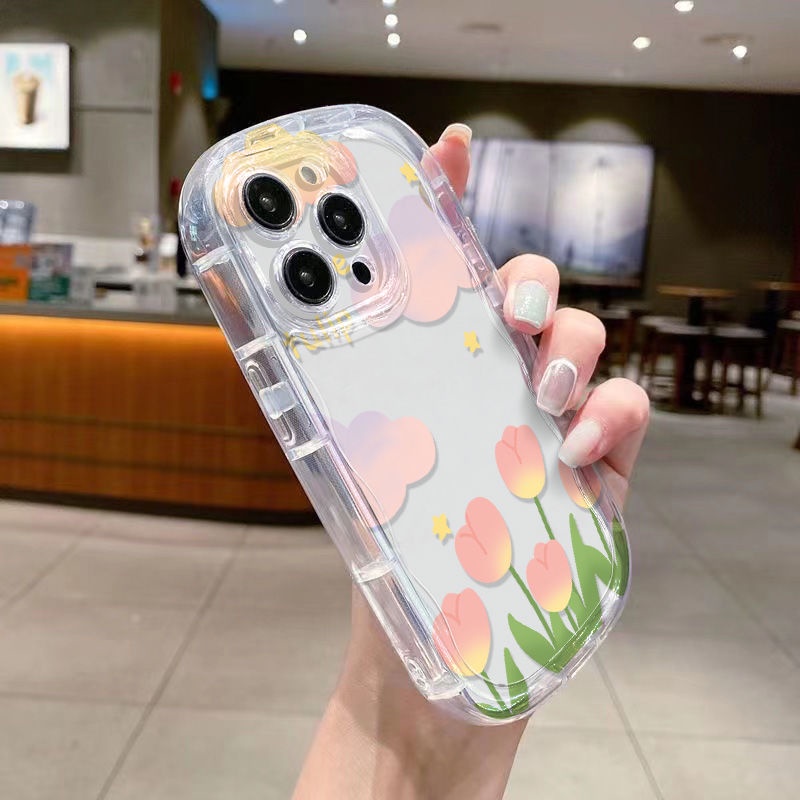 ✅Ốp Điện Thoại Dẻo Trong Suốt Họa Tiết Hoa Tulip Chống Sốc Cho iPhone14xr7 / Dream / 13xs11 8p Promax / 12