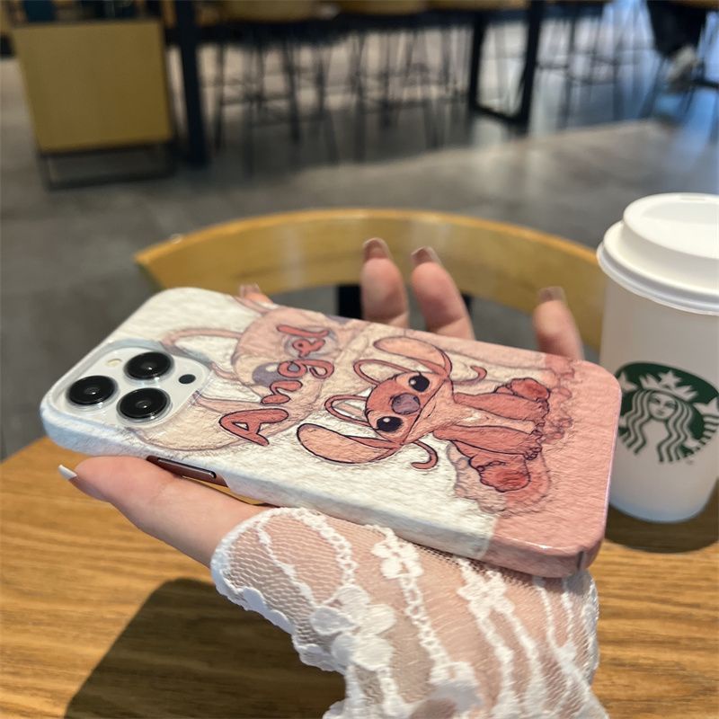 Ốp Điện Thoại Cứng Hình Stitch Sơn Dầu Cho iphone13promax 11promax 12promax 8plus 14promax