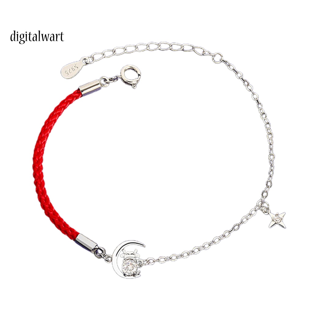 Kỹ Thuật Số| Vòng Tay Bện Dây Đỏ Thiết Kế Gia Súc Có Thể Điều Chỉnh Thời Trang Cho Nữ