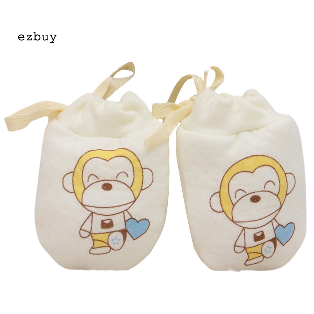 1 Đôi Găng Tay Thiết Kế Dây Rút Bảo Vệ Mặt Giữ Ấm Chống Trầy Xước Có Thể Điều Chỉnh Cho Bé