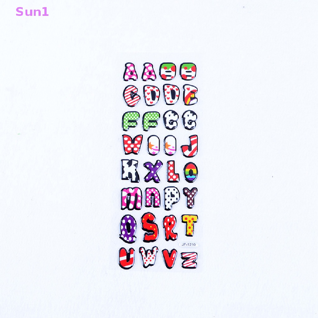Set 1: 10 Sticker 3D Hình Chữ Cái Trong Suốt Cho Bé