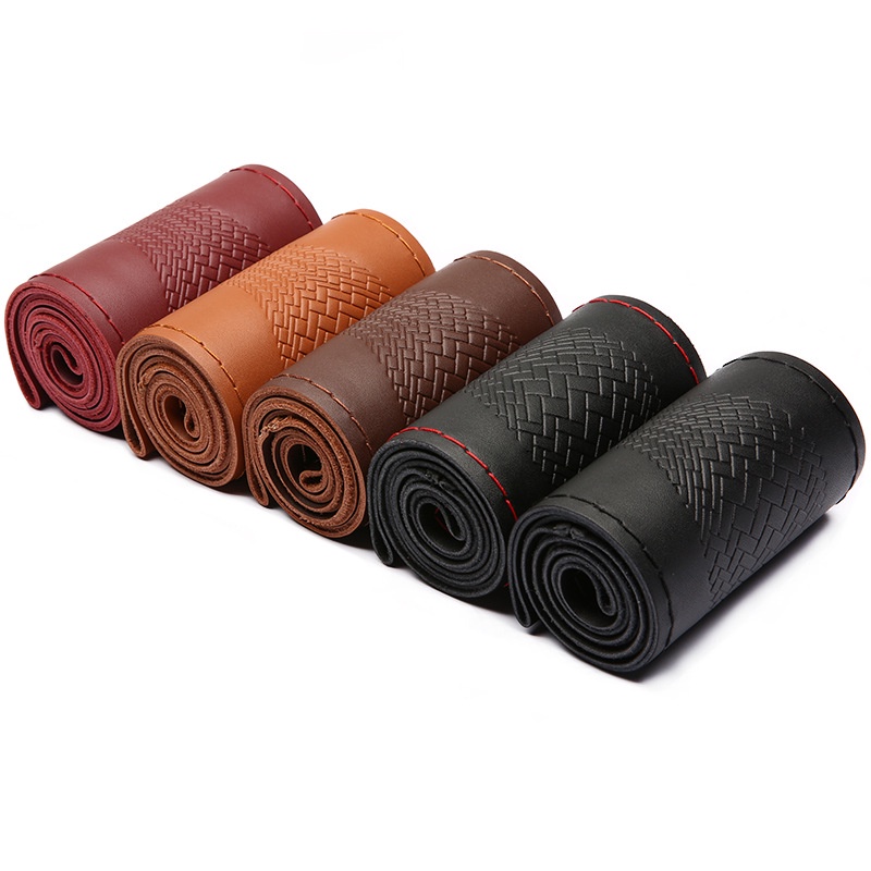 Vỏ Bọc Vô Lăng Xe Hơi Chất Liệu Da Bò Cao Cấp Thời Trang Dành Cho Bốn Mùa