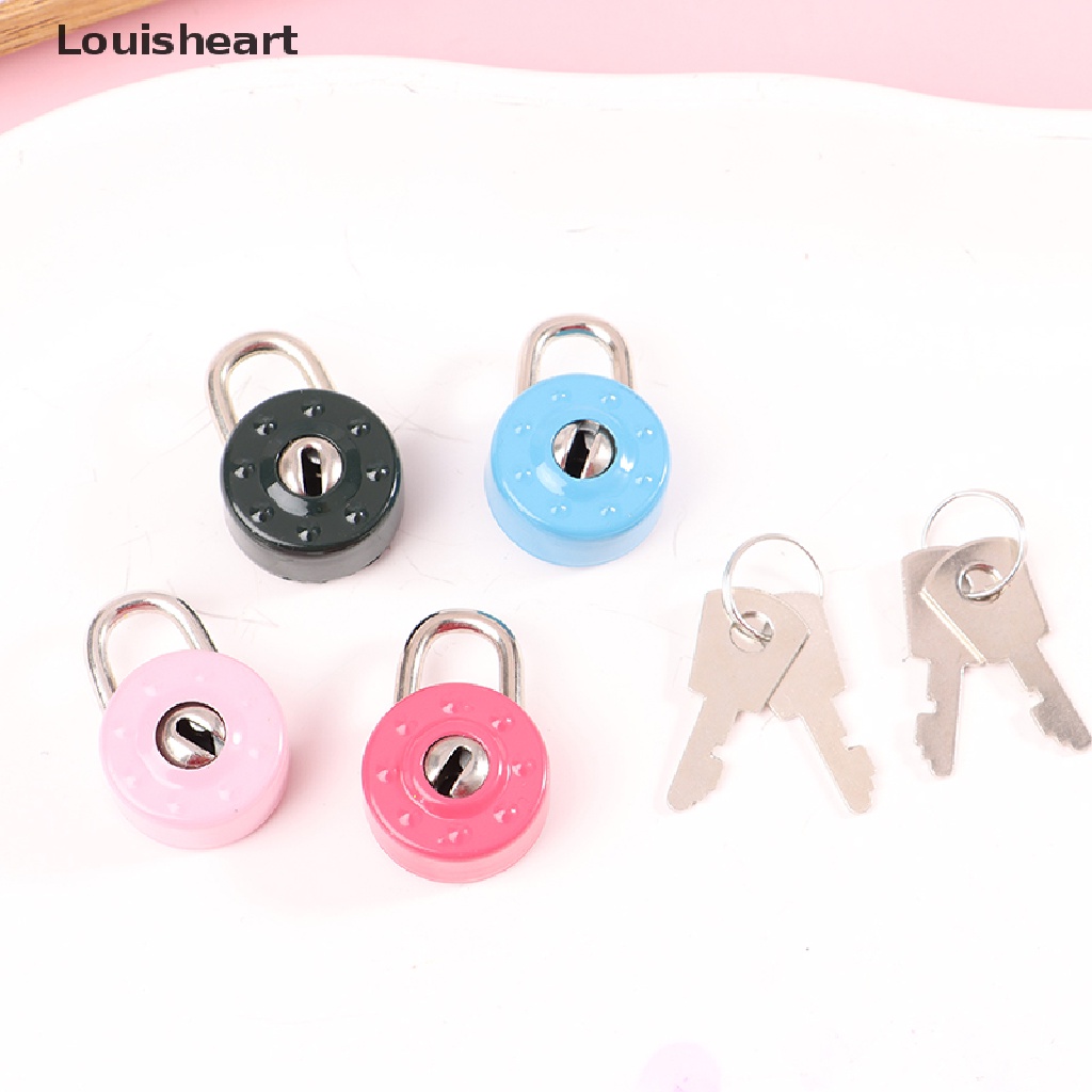 1 Set Ổ Khóa Hành Lý Mini Hình Tròn Kèm Chìa Khóa Tiện Dụng