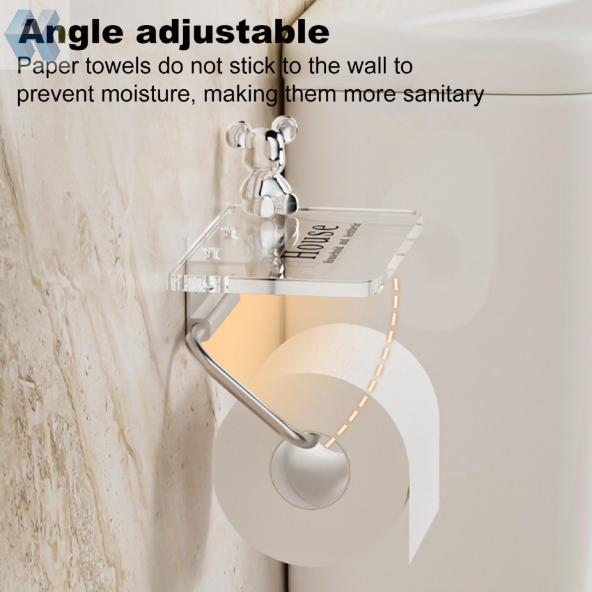 Giá Đỡ Cuộn Giấy Vệ Sinh Gắn Tường Bằng Acrylic Tiện Dụng Cho Phòng Tắm / Nhà Bếp