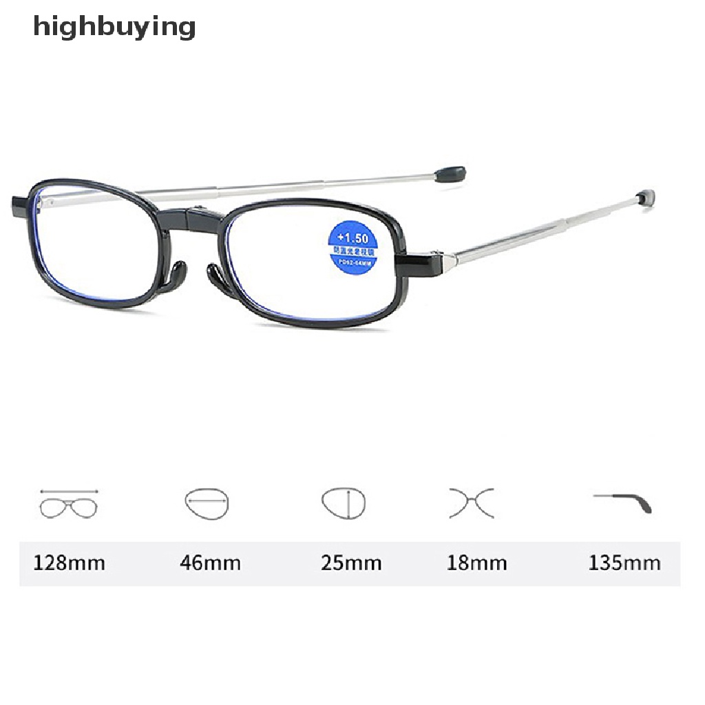 Kính Đọc Sách Gọng Kim Loại Blue Ray Có Thể Gập Lại Kèm Hộp Đựng