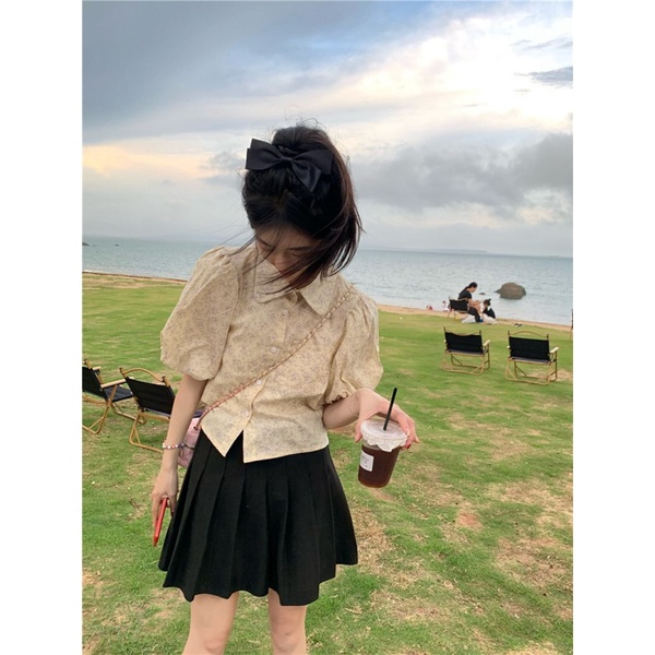 NZN Áo Sơ Mi Croptop Cổ Búp Bê Họa Tiết Hoa Thời Trang Mùa Hè Mới Cho Nữ