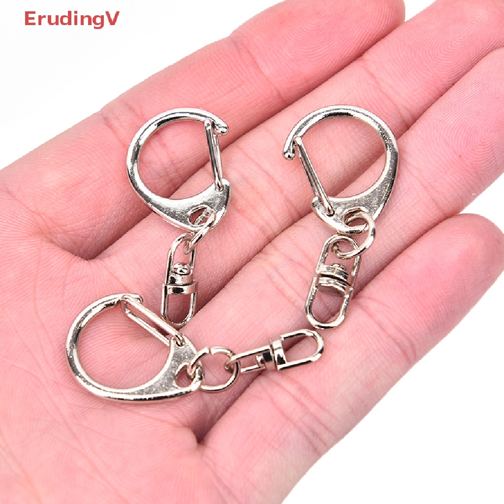 Set 10 Móc Khóa Ngắn Màu Bạc Bóng DIY