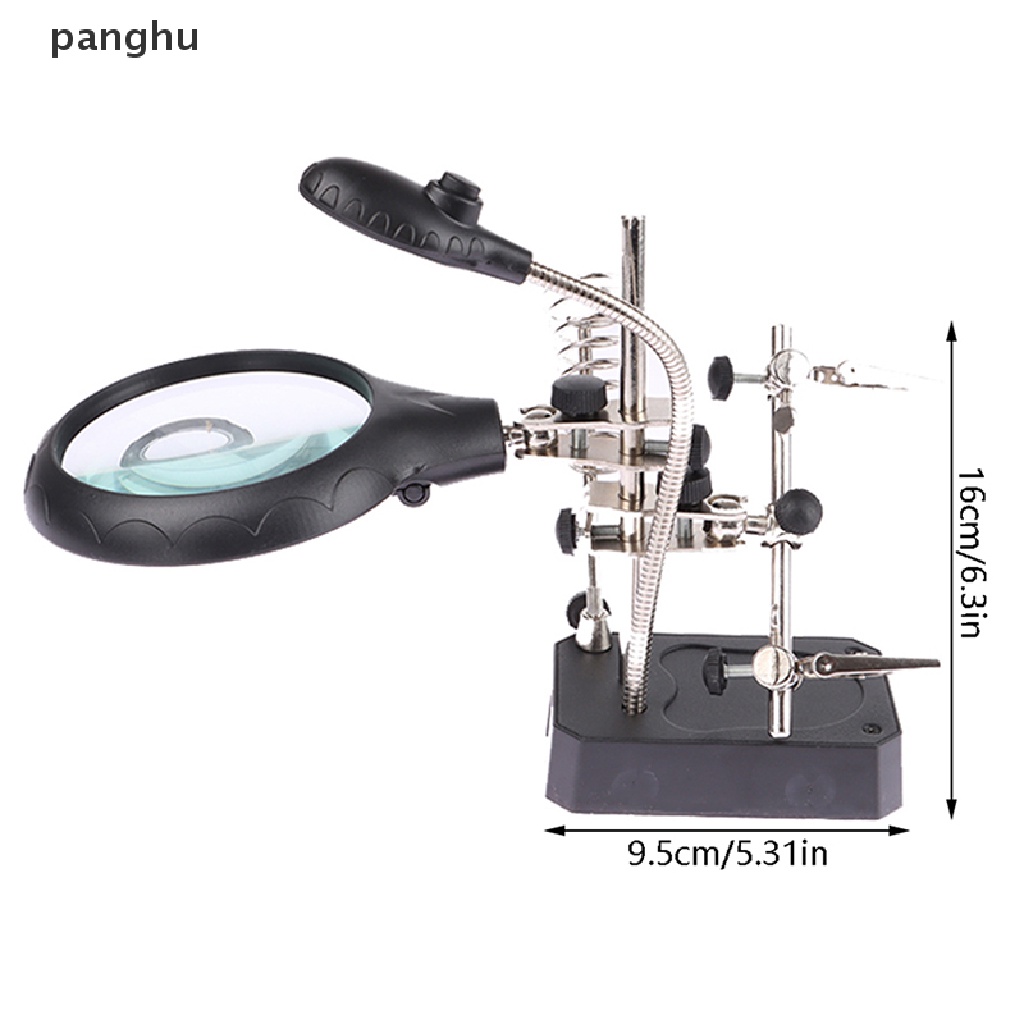 1 Cái Giá Đỡ Kim Loại Kính Lúp Có Đèn Led Hỗ Trợ Hàn Điện