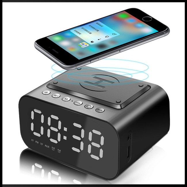 Loa Bluetooth Không Dây Zevaret 15w Tích Hợp Đồng Hồ Báo Thức Có Đèn Led