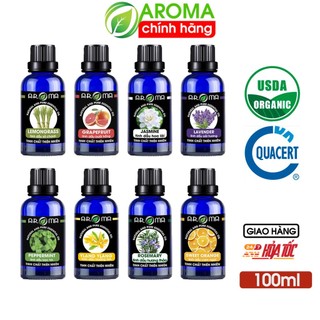 Tinh dầu AROMA essential oil 100ml nguyên chất tự nhiên, tinh dầu thơm phòng, thư giãn