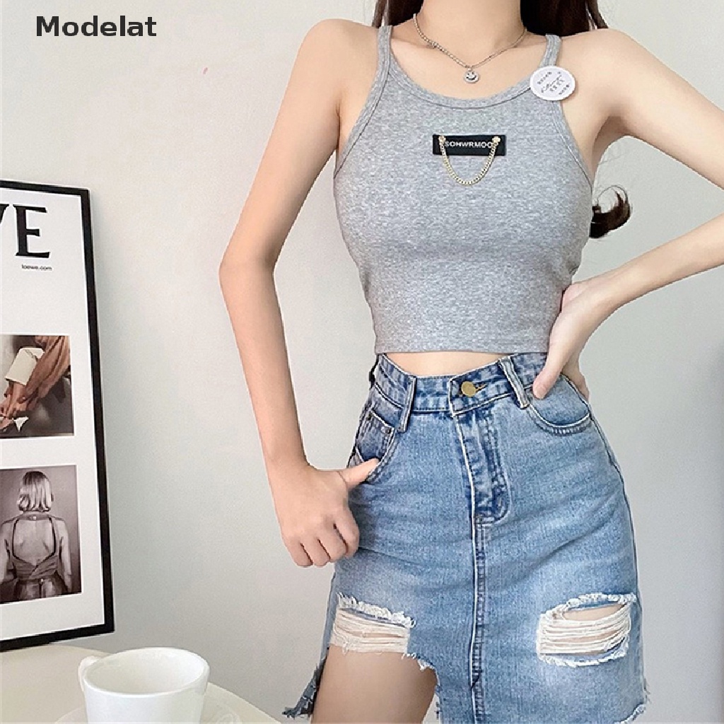 Áo thể thao GJCUTE MFC không tay màu trơn in chữ thời trang mùa hè dành cho nữ