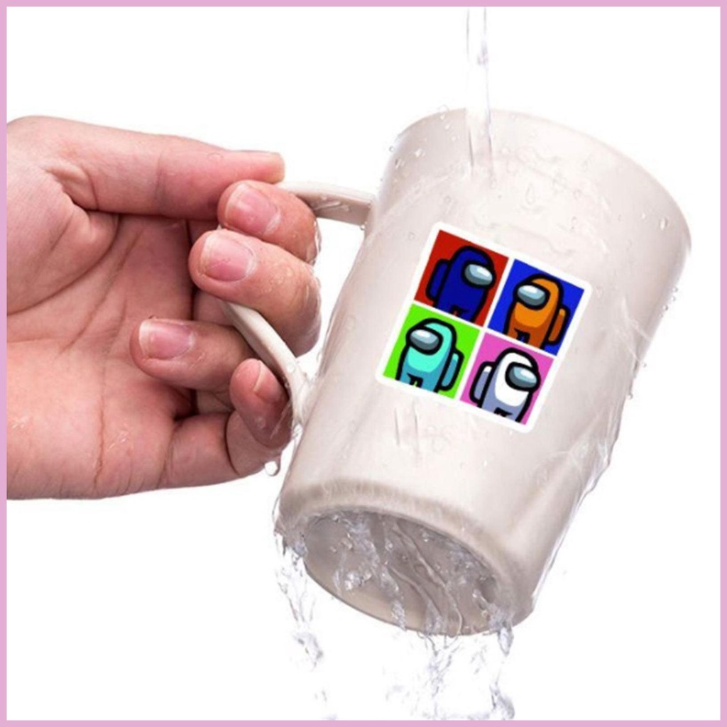 Bộ 50 Miếng Dán Họa Tiết Anime Dễ Thương Dùng Trang Trí Chai Nước Laptop