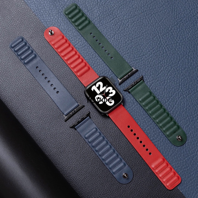 Dây Đeo Bằng Da Có Khóa Nam Châm 49mm 45mm 44mm 40mm 41mm 42mm 38mm Cho iWatch Series 8 Ultra 7 6 5 SE 4 3 2 1