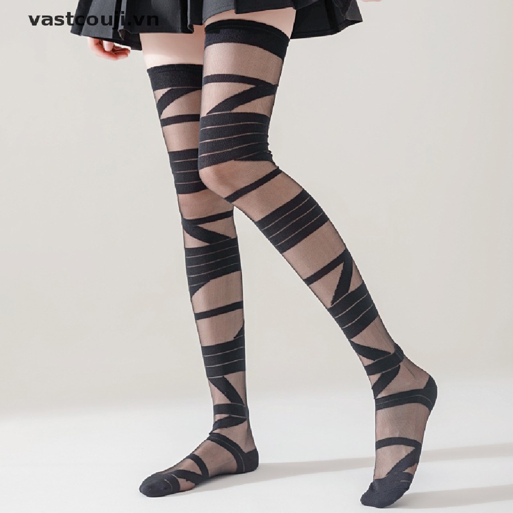 1 Đôi Tất Len Dài Qua Gối Đan Dây Chéo Phong Cách Lolita Gợi Cảm Cho Nữ