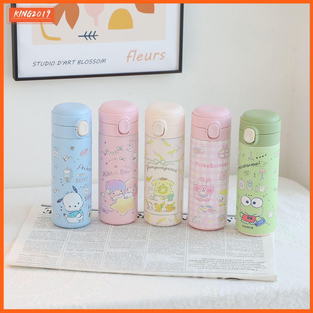 DISNEY SANRIO Bình Nước Giữ Nhiệt 420ml Họa Tiết Hoạt Hình My Melody Kuromi Anime Dễ Thương Cho Bé Gái
