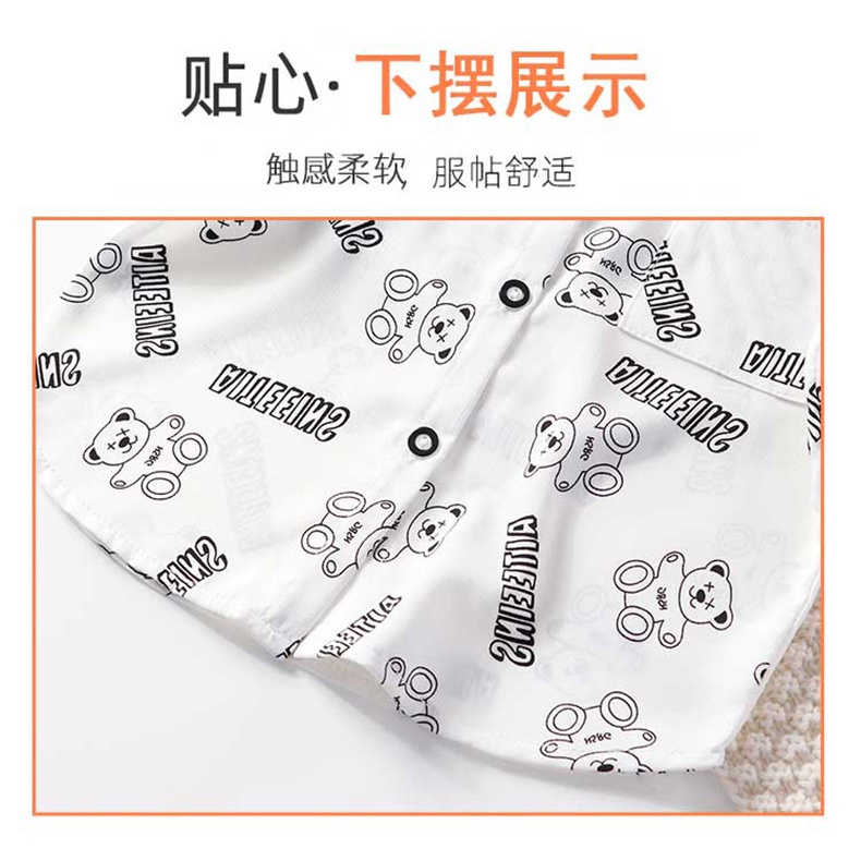 Áo Sơ Mi Tay Ngắn Phong Cách Hong Kong Thời Trang Mùa Hè Cho Bé Trai 90-150CM